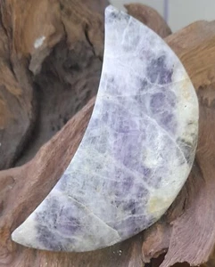 Lepidolite & Black Tourmaline Crescent Moon (6) - Picture 1 of 2