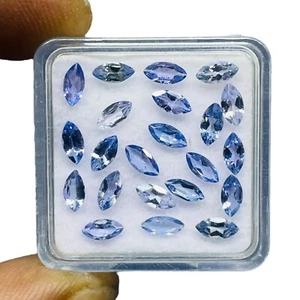 22 Pcs Natural Tanzanite 5x2.5mm Marquise Cut Dazzling Loose Gemstones Lot - Picture 1 of 8