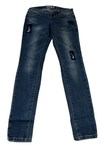 Only Blue Denim Size 27 Jeans Inseam 32” Cotton Poly Spandex Distressed #STJ2 - Picture 1 of 6