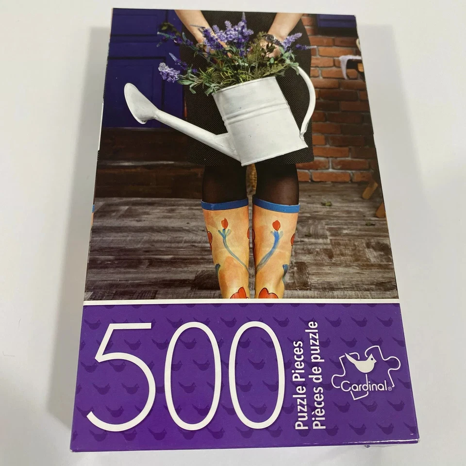 500 Piece Cardinal Jigsaw Puzzle Vintage Floral Bike 14x11