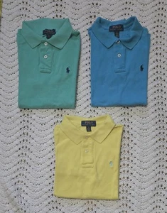 Polo Ralph Lauren Lot of 3 Short Sleeve Collared Shirts M (10-12) Pastel Summer - Picture 1 of 11