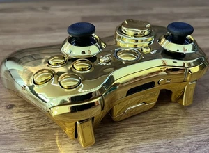 Microsoft Xbox 360 Controller Custom Reshell FULL GOLD CHROME - Picture 1 of 4