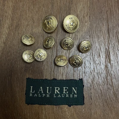 Ralph Lauren Brass USA Gold Blazer Lot 10 Replacement Buttons Set Suit heavy - Image 1 of 4