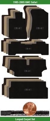 Juego de alfombrillas clásicas personalizadas para GMC Safari '85-05 con logotipo (5 piezas) #RAX Foto 1 de 4