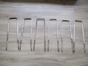 Vintage Set of 6 Wrought Iron Heavy Thick Croquet Hoops - Picture 1 of 18