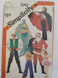 Costume Santa Pirate Ballerina 6 8 Sewing Pattern Simplicity 5742 Childs Play - Picture 1 of 10