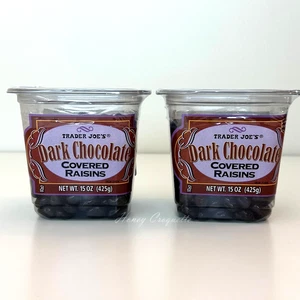 2 Packs Trader Joe's Dark Chocolate Covered Raisins 15 oz Each Pack - Picture 1 of 2