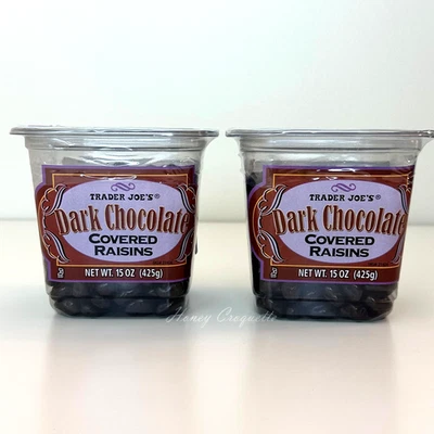 2 Packs Trader Joe's Dark Chocolate Covered Raisins 15 oz Each Pack - Image 1 of 2