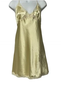 Satin Nachtwäsche Nachthemd Damen Gelb Secret Treasures Große 12/14 Neu Vintage - Bild 1 von 7