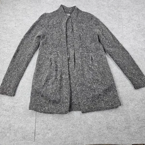 Eileen Fisher Cardigan Womens Petite Small Gray Wool Angora Open Front Classic - Picture 1 of 6