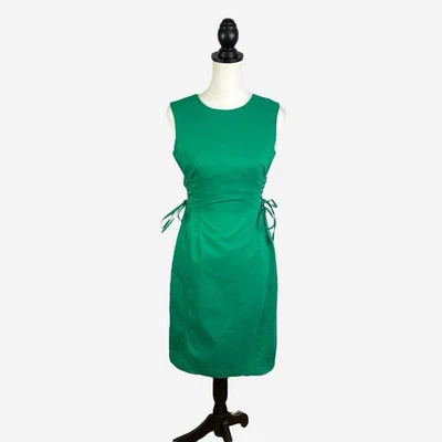 Vestido Vaina Corsé Lateral Con Cordones Calvin Klein Talla 4 Verde Expuesto Cremallera Elástico Foto 1 de 4
