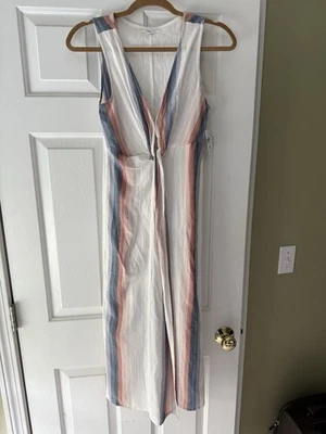 O'Neill L92622 зимнее белое полосатое кремневое платье миди без рукавов размер XS - Изображение 1 из 4