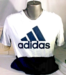 men's ADIDAS color-block logo t shirt - size medium - good used condition - Picture 1 of 3