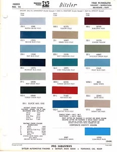 1968 PLYMOUTH BARRACUDA ROADRUNNER GTX FURY BELVEDERE PAINT CHIPS DITZLER 22PC - Picture 1 of 1