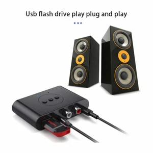 Bluetooth 5.0 Receiver Transmitter Wireless 3.5mm AUX NFC to 2 RCA Audio Adapter - Picture 1 of 11