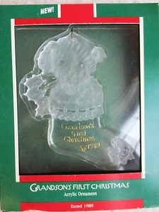 NEW Vintage Hallmark Grandson 's First Christmas 1989 Commemorative Ornament NIB - Picture 1 of 6