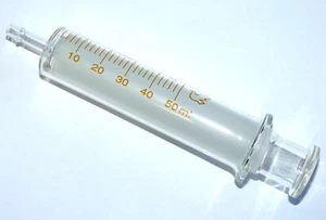 Jeringa de vidrio 5/10/20/50/100 ml cc reutilizable muestreador de tinta de laboratorio sin aguja Nueva - Imagen 1 de 3