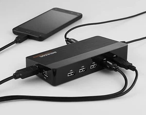 Amazon Basics 10-Port USB 2.0 Hub w/ 2 Fast Charging Port Power Adapter Charger  - Picture 1 of 6