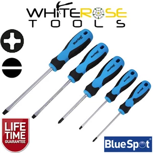 BlueSpot Screwdriver Set Soft Grip Phillips Slotted Magnetic 5 Piece - Imagen 1 de 4