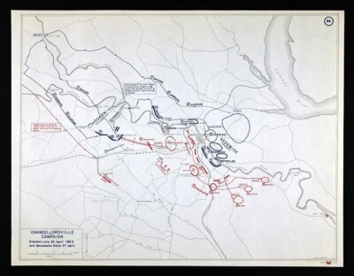 West Point Civil War Map Battle Chancellorsville Fredericksburg Virginia  Apr 30 - Image 1 of 3