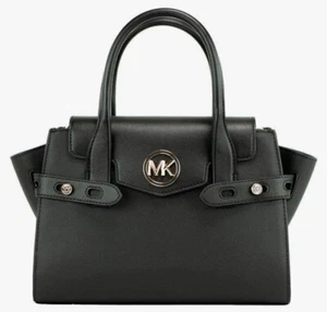 MICHAEL KORS CARMEN BOLSO BANDOLERA CON SOLAPA MEDIANA NEGRO PLATEADO - Imagen 1 de 6