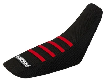 2004 - 2012 HONDA CRF 50 SEAT COVER by Enjoy MFG ALL BLACK w/ RED RIBS #106 - Image 1 of 4