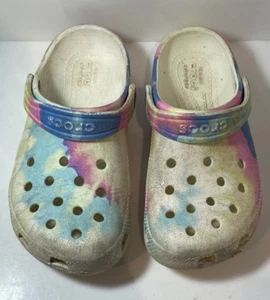 CROCS Icon Comfort Unissex Youth Tie Dye Sandals Rubber Shoes Size C 12 - Picture 1 of 5