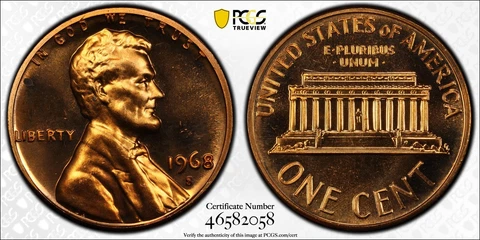 1968-S DDO FS-101 Proof Lincoln Cent PCGS PR66RD - Pop 15/35 - Doubled Die Obv Cover