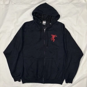 Fire Ball Whiskey Full Zip Black Sweater With Hood - Picture 1 of 7