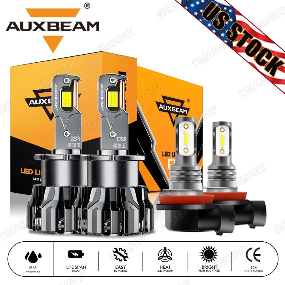 Faro LED alto bajo niebla AUXBEAM Canbus 6000 k para Infiniti QX56 2011 2012 2013 Foto 1 de 4