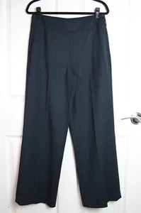 AKRIS Navy Blue Flat Front One Pocket Side Zip Double Face Wool Stretch Pants 8 - Picture 1 of 6