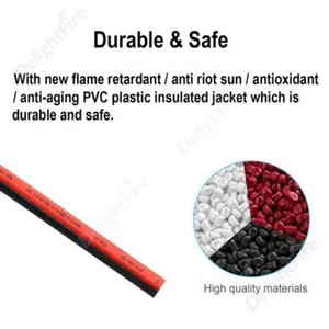10m LED Cables 2 Pin LED Strip Cable 22AWG 2 Core Red Black Electrical WireP&P2 - Picture 1 of 12