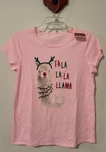 North Pole Trading Company Girls 2xl Pink “Fa La Llama” Holiday Shirt NWT! A766 - Picture 1 of 5