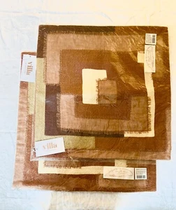 2 NEW Villa by Classic Home Cotton Linen Paxton Terra Cotta Pillow COVERS 22” - Picture 1 of 10