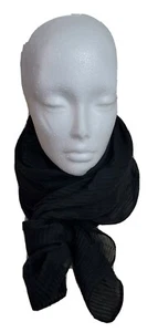 Scarf Shawl Neck Warmer 56x52 inch Extra Large Head Cover Black Sheer - Picture 1 of 6
