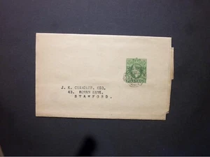GB Stationery STO KGVI 11/2d green Wrapper STAMFORD MERCURY precancel H&B WS38 - Picture 1 of 2