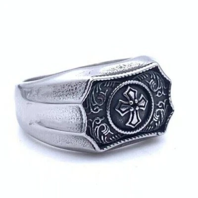 Винтажный вампир граф крест кольцо из нержавеющей стали ретро обручальное кольцо размер 7-12 - Изображение 1 из 4