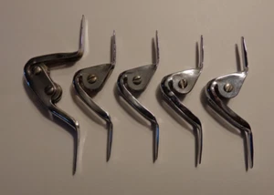 New Set of 5 Aftco HD-56 Heavy Duty Roller Chrome Fishing Rod Boat Guides 51-41 - Picture 1 of 2