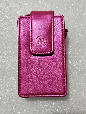 Bolsa y correa de moda de cuero rosa genuino Motorola para V3 RAZR V3i - CFLN1822A