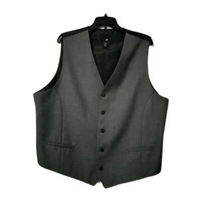 J Ferrar Chaleco Para Hombres XL Gris Formal Vestido Traje Chaleco Correa Boda Foto 1 de 4