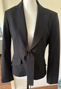 Anne Klein Women’s Blazer Jacket Size 8 Black With Tie Front - Picture 1 of 4