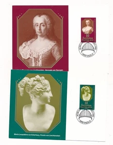 D434152 Liechtenstein Set of Maximum Cards Europa CEPT 1980 Famous People  - Picture 1 of 1