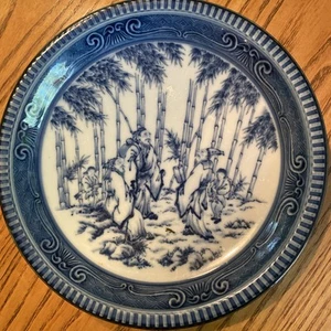 Vintage Japanese Arita Ware Sanyo Pottery Dish Plate Bowl 8.5" Blue & White - Picture 1 of 7