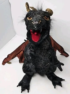 Folkmanis 24" Full Body Black Dragon Hand Puppet Expanding Wing Span Works Plush - Imagen 1 de 23