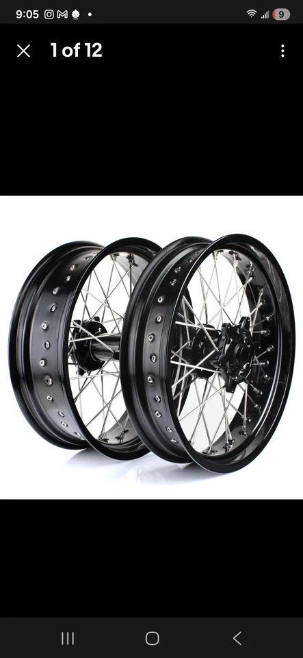 Conjunto de 2 rodas 17" Supermoto aros EXC SX SXF EXC-F XC XC-W 125-540 690 Enduro R - Imagem 1 de 4