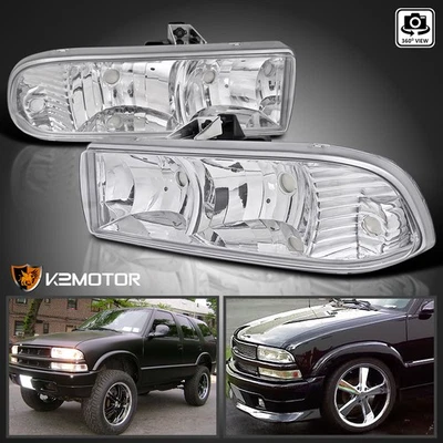 Fits 1998-2004 Chevy Blazer S10 Pickup Clear Headlights Lamps Left+Right 98-04 - Image 1 of 4