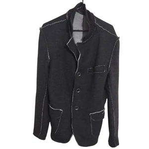Men's Rnt23 London Sweater Blazer Large Classic Preppy Distressed Look Charcoal - Picture 1 of 5