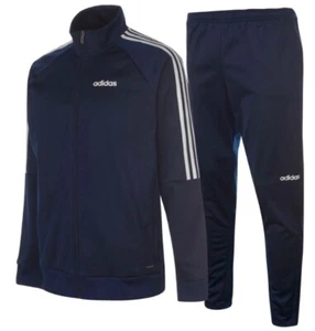 Adidas 3 Stripe Men's Tracksuit Blue White Sport New - Picture 1 of 5
