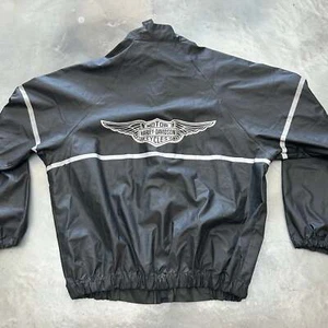 Harley Davidson Motorcycle Riding Rain Weather Polyvinyl 3M Jacket Sz M - Picture 1 of 4