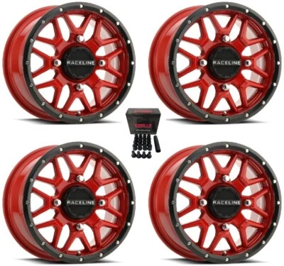 Raceline Krank UTV Wheels +38mm Red 14" Polaris RZR 1000 XP (4) - Image 1 of 3